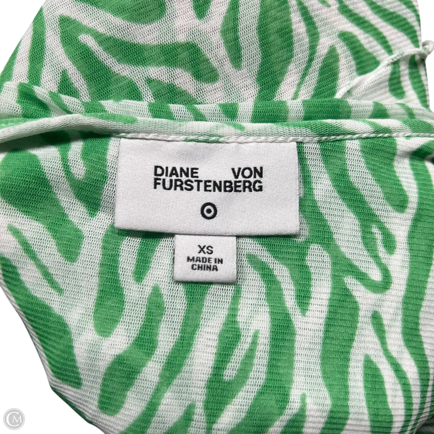 Dress Designer By Diane Von Furstenberg In Green & White, Size: Xs