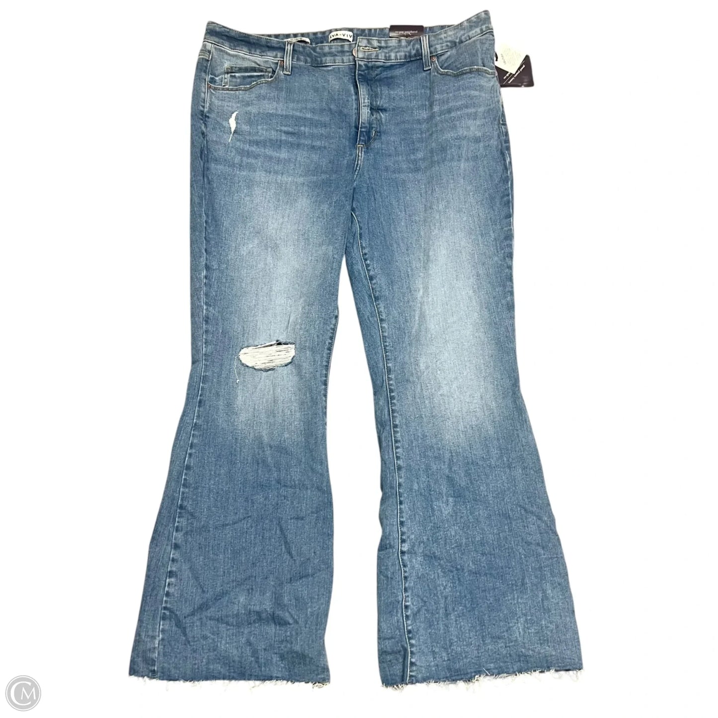 Jeans Flared By Ava & Viv In Blue Denim, Size: 22