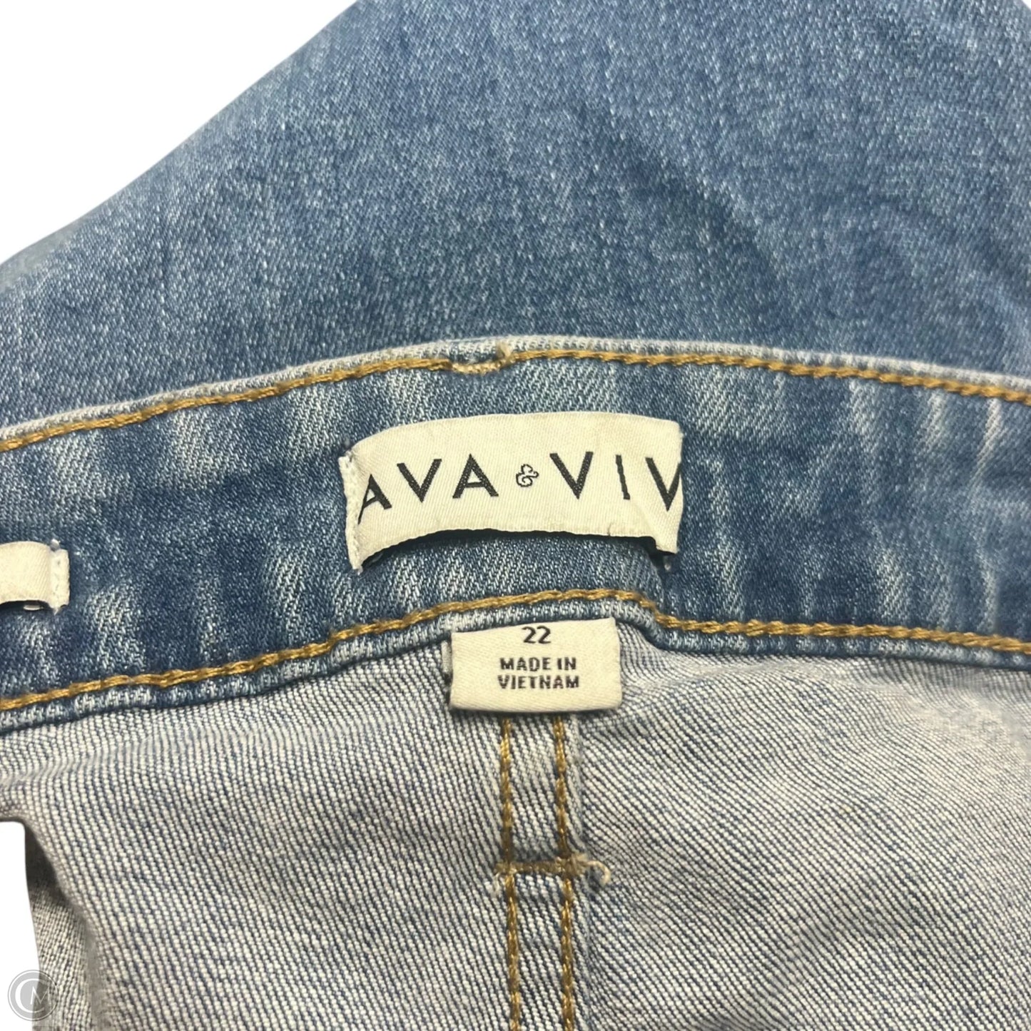 Jeans Flared By Ava & Viv In Blue Denim, Size: 22