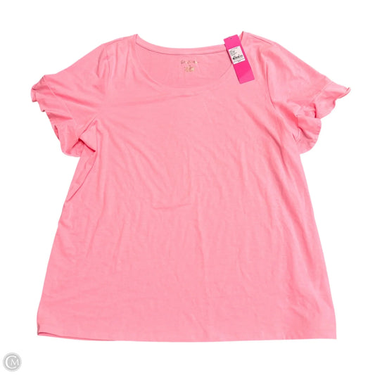 Top Short Sleeve Designer By Lilly Pulitzer In Pink, Size: Xl
