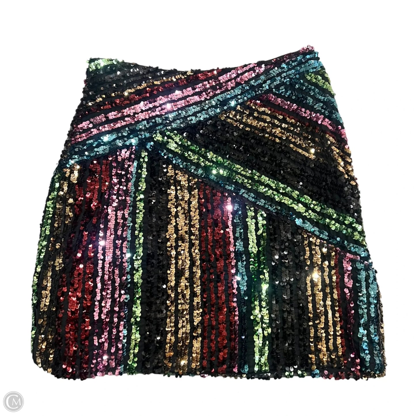Skirt Midi By Nicole Miller In Rainbow Print, Size: 8