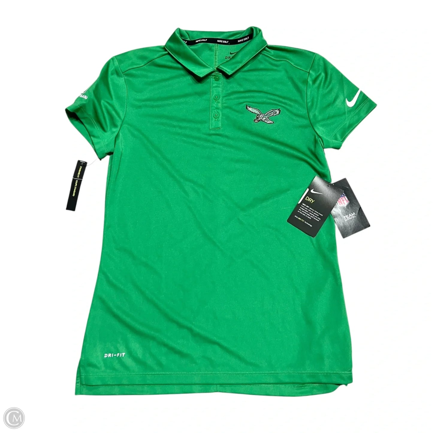 Top Short Sleeve By Nike Apparel In Green & White, Size: S