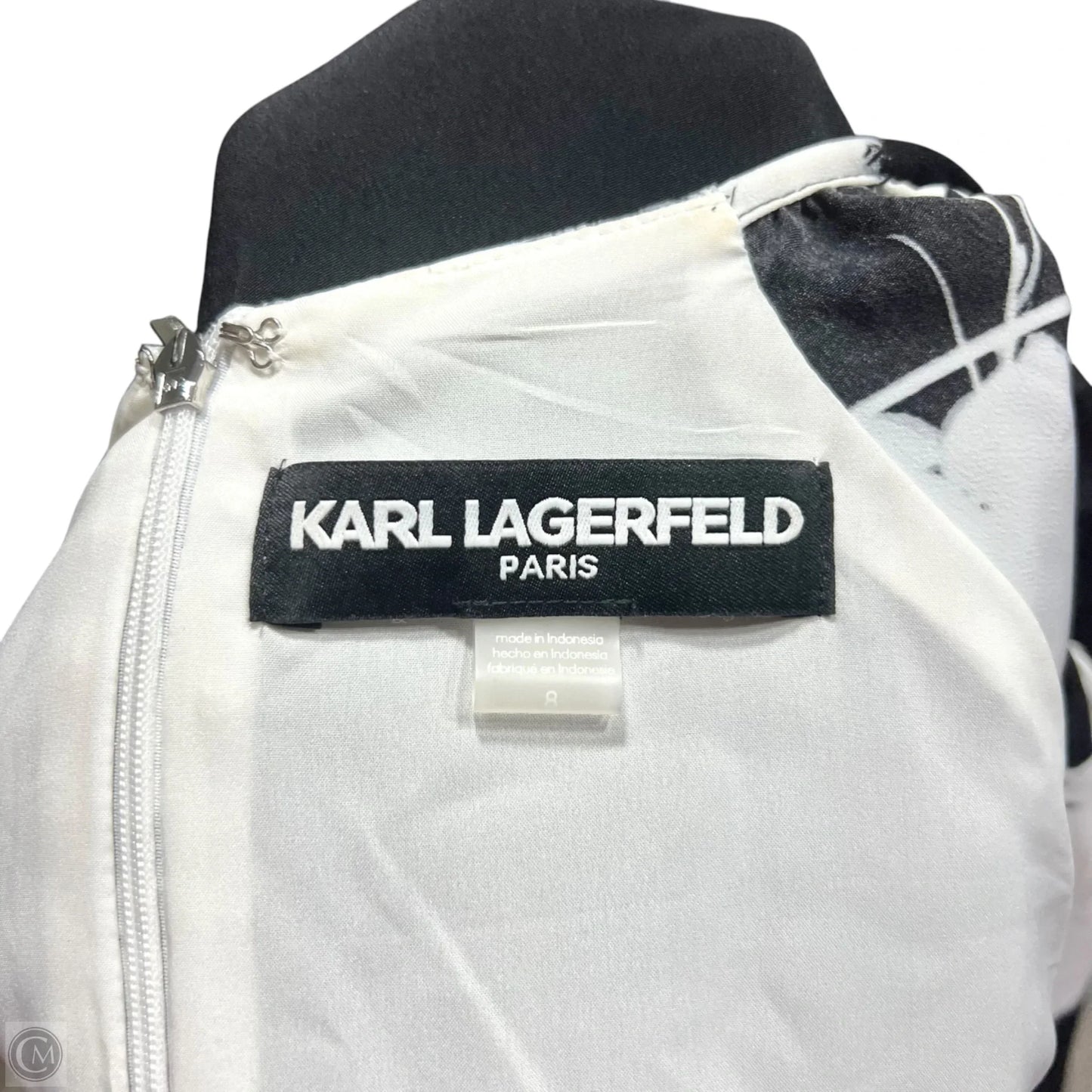 Dress Designer By Karl Lagerfeld In Black & White, Size: M