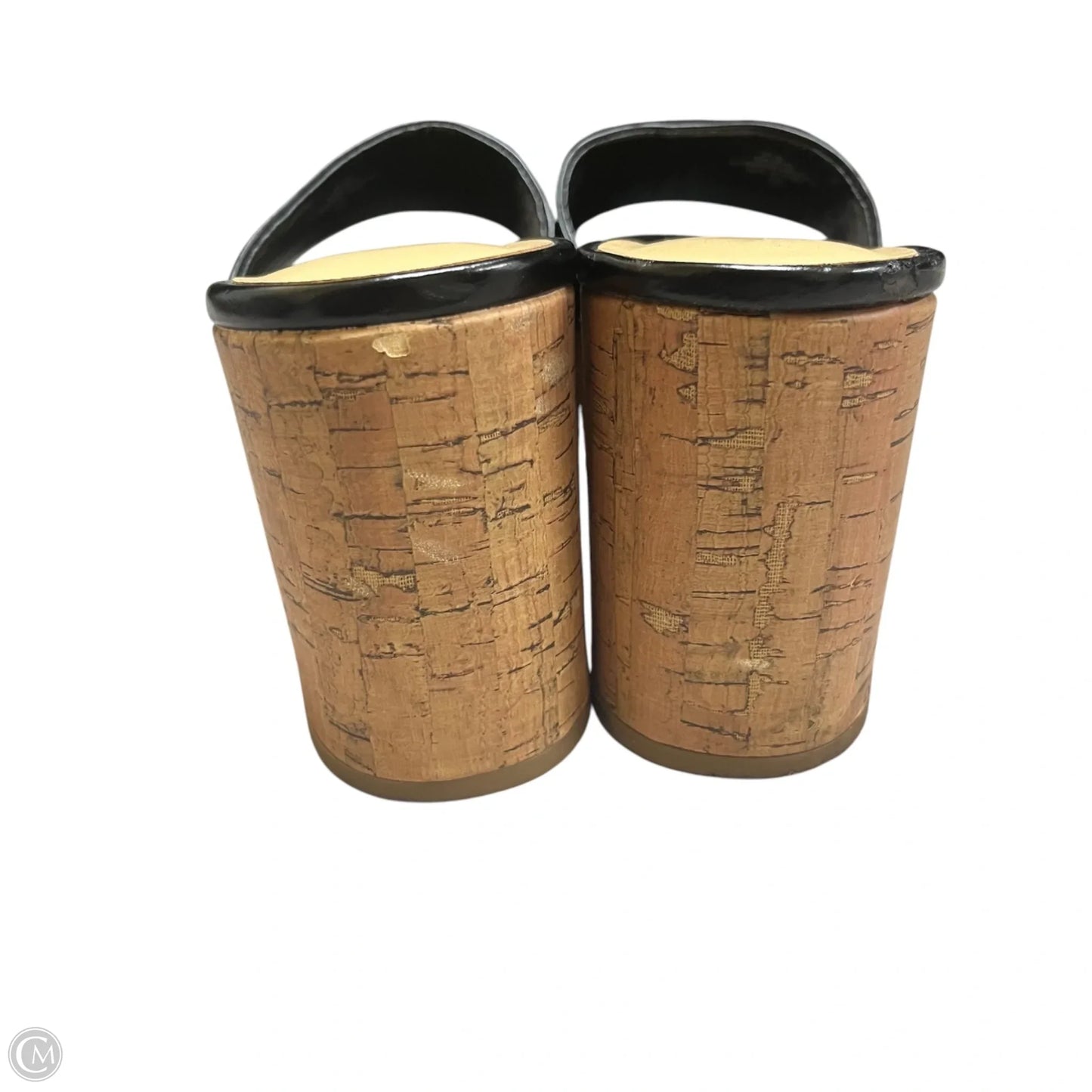Sandals Heels Block By Nine West In Black & Tan, Size: 9.5