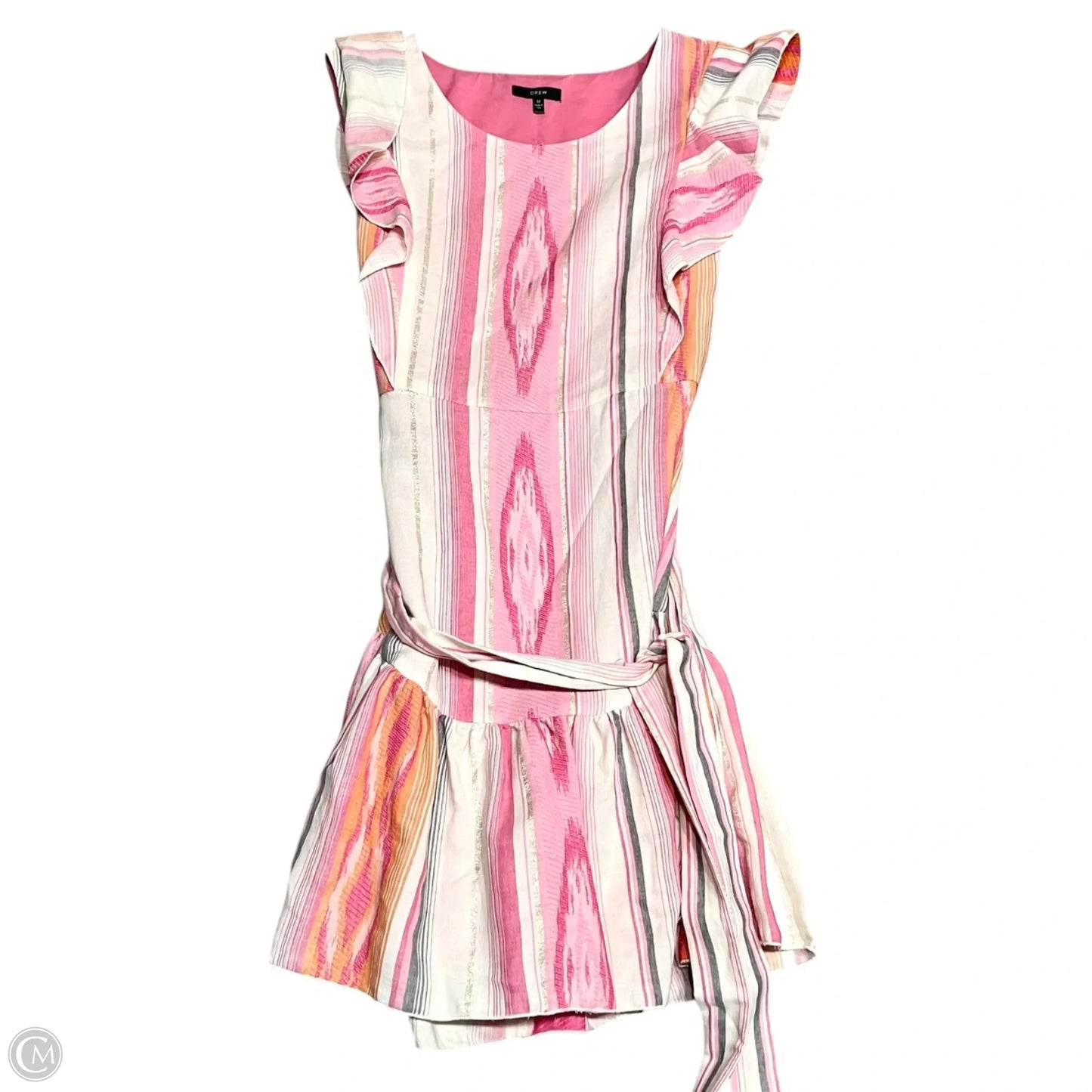 Dress Casual Short By Drew In Cream & Pink, Size: M