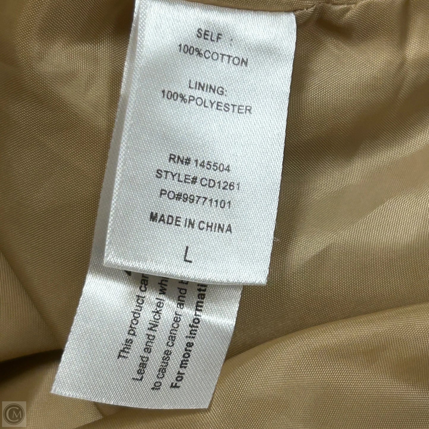 Coat Other By Akira In Tan, Size: L
