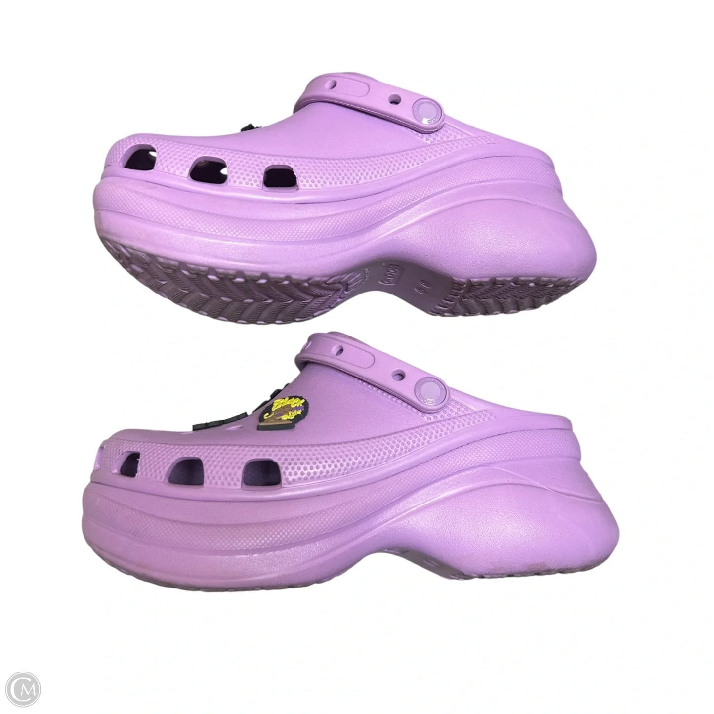 Shoes Heels Platform By Crocs In Purple, Size: 9