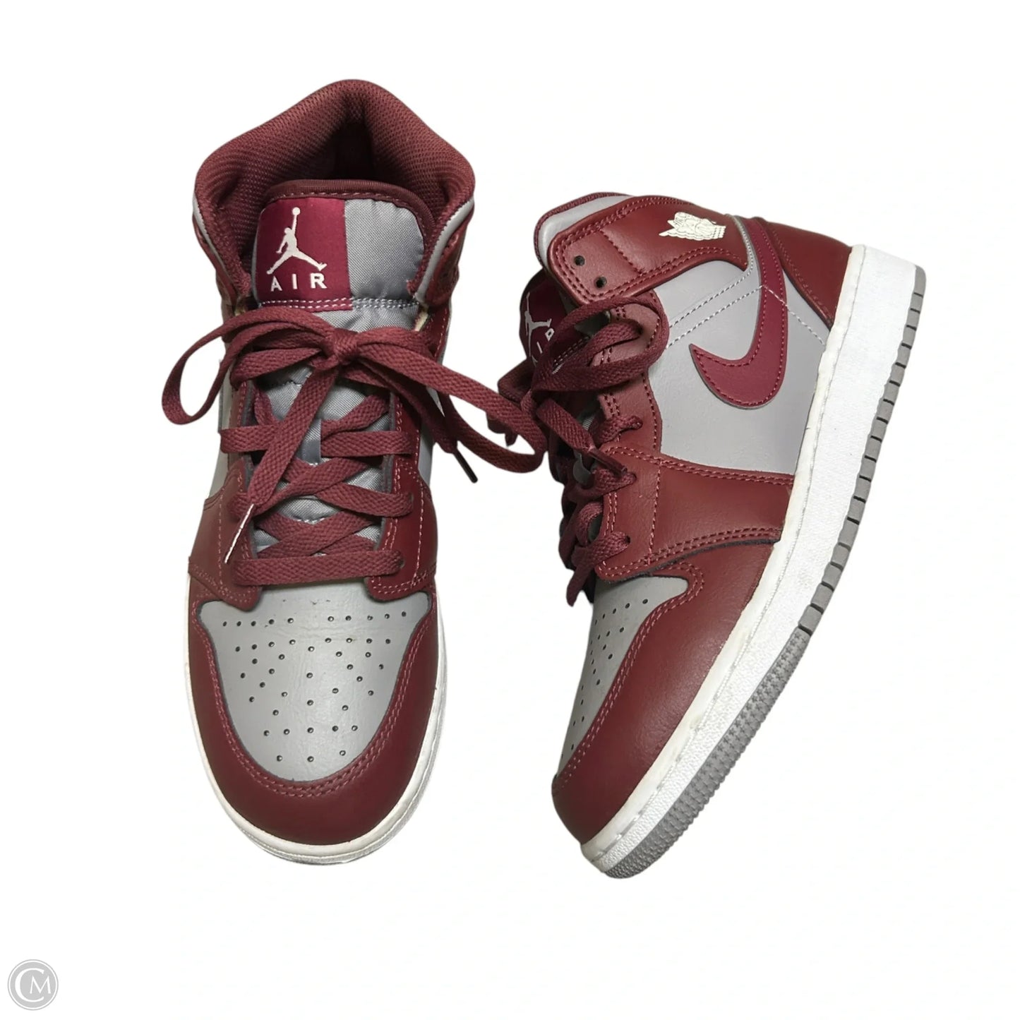 Shoes Luxury Designer By Jordan In Grey & Red, Size: 8