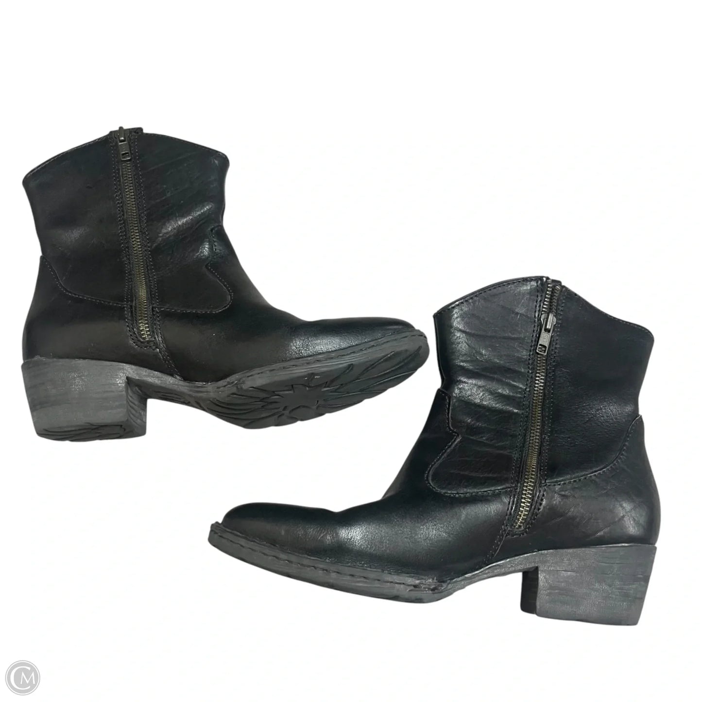 Boots Leather By Born In Black, Size: 8.5