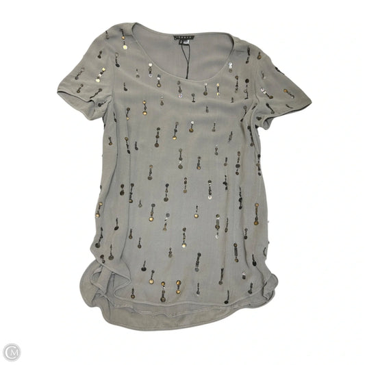 Top Short Sleeve By Theory In Grey, Size: S