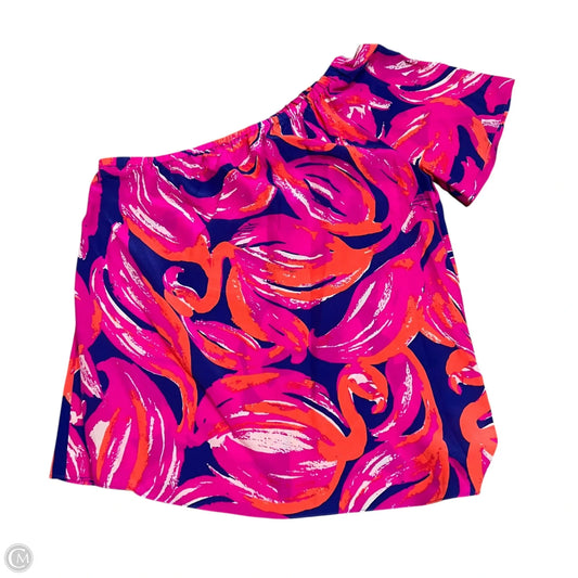 Top Short Sleeve Designer By Lilly Pulitzer In Blue & Pink, Size: Xxs