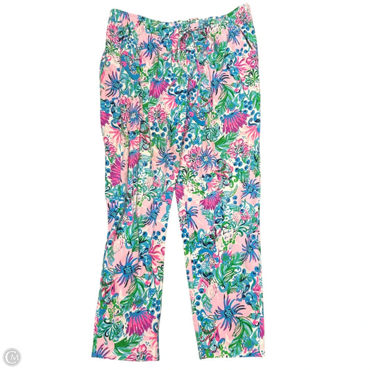 Pants Designer By Lilly Pulitzer In Blue & Pink, Size: 16