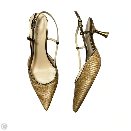 Shoes Heels Kitten By Nine West In Gold, Size: 10