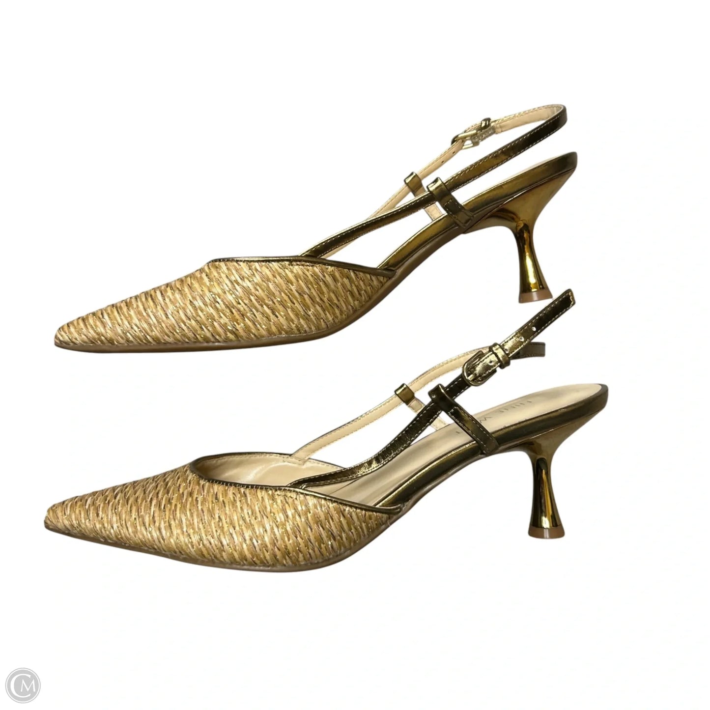 Shoes Heels Kitten By Nine West In Gold, Size: 10