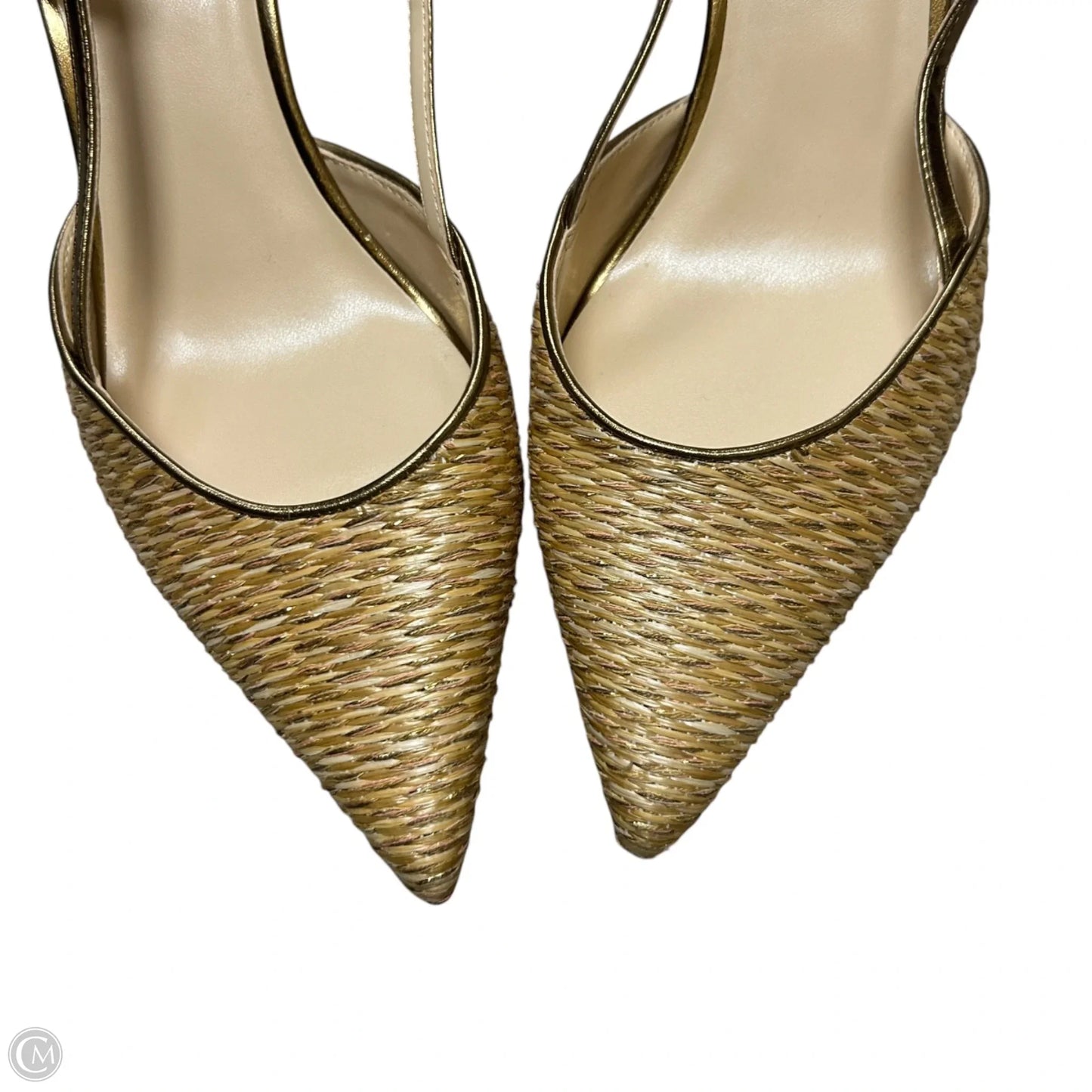 Shoes Heels Kitten By Nine West In Gold, Size: 10