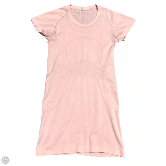 Athletic Top Short Sleeve By Lululemon In Pink, Size: Xs