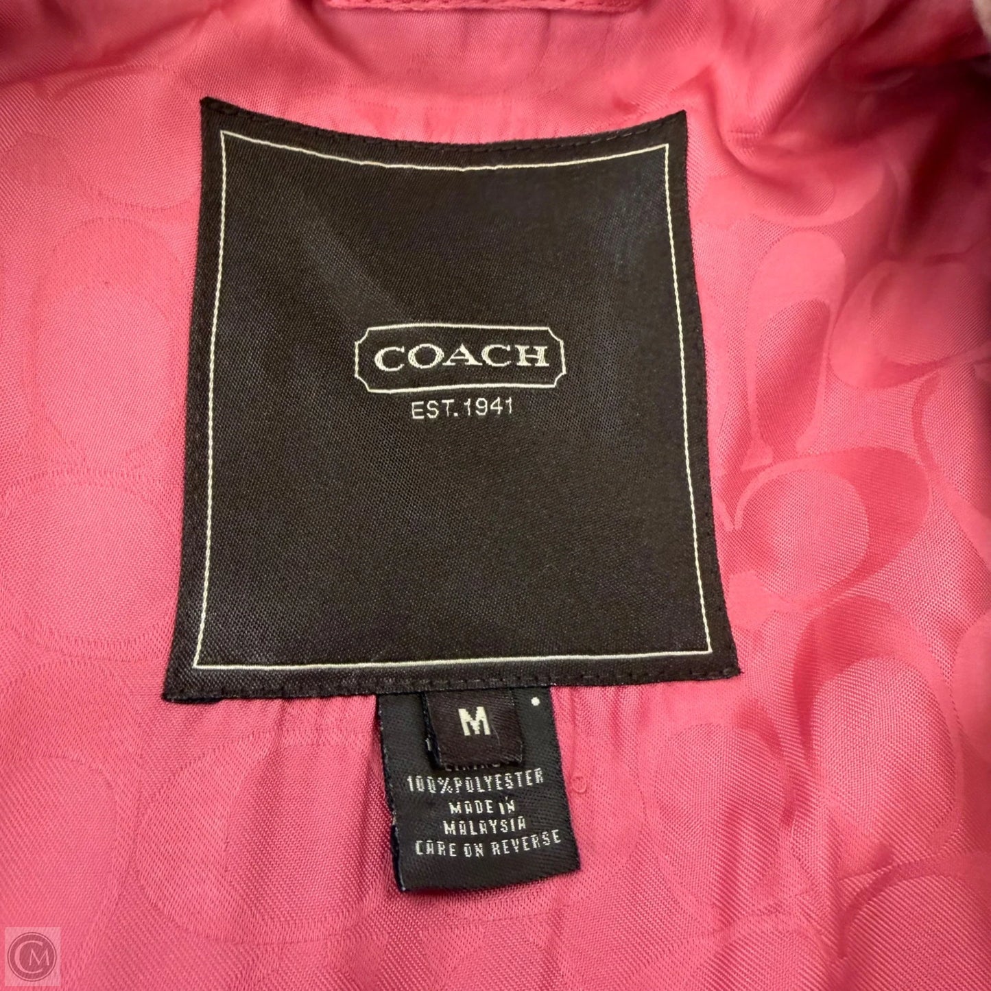 Coat Designer By Coach In Plaid Pattern, Size: M