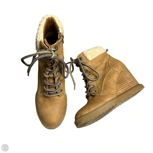 Boots Ankle Heels In Tan, Size: 8.5