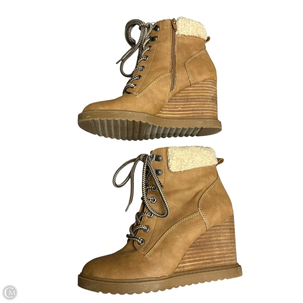Boots Ankle Heels In Tan, Size: 8.5