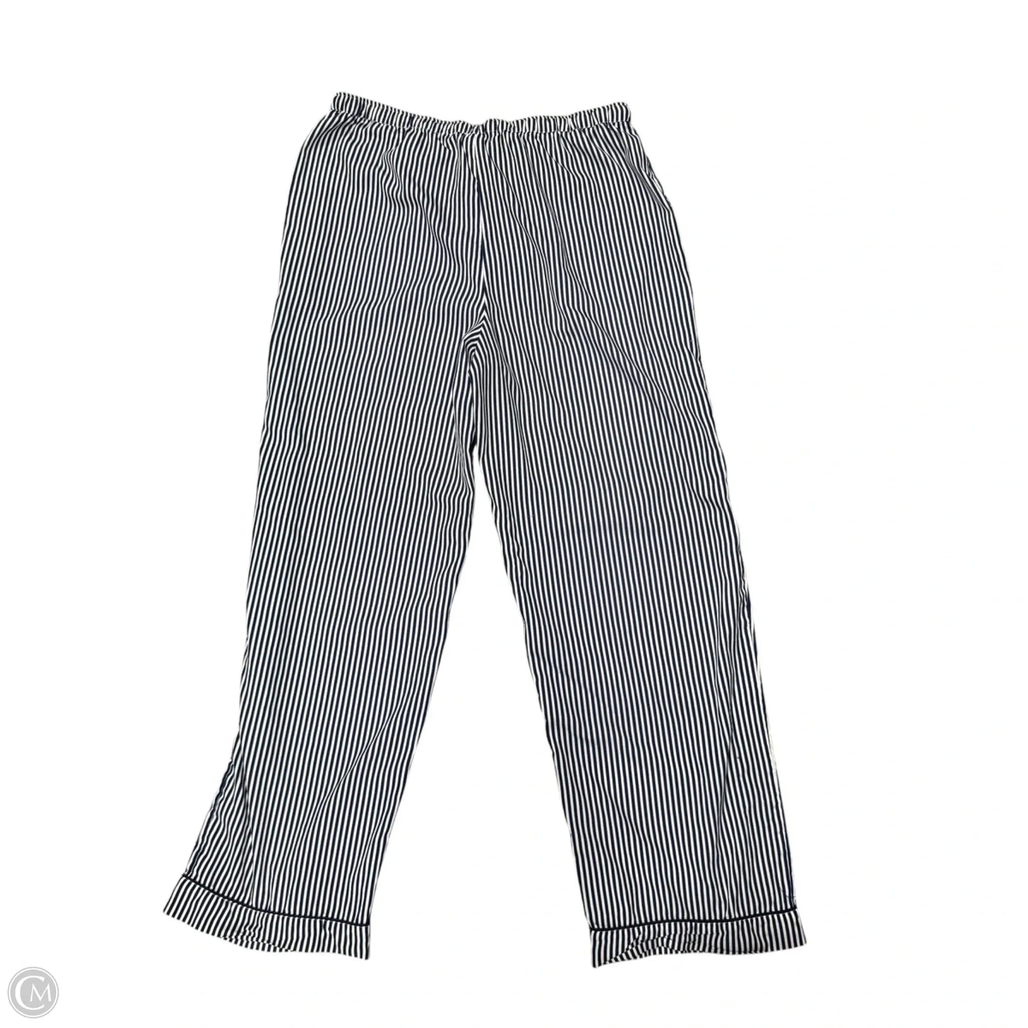 Pajama Pants By Isaac Mizrahi In Blue & White, Size: L