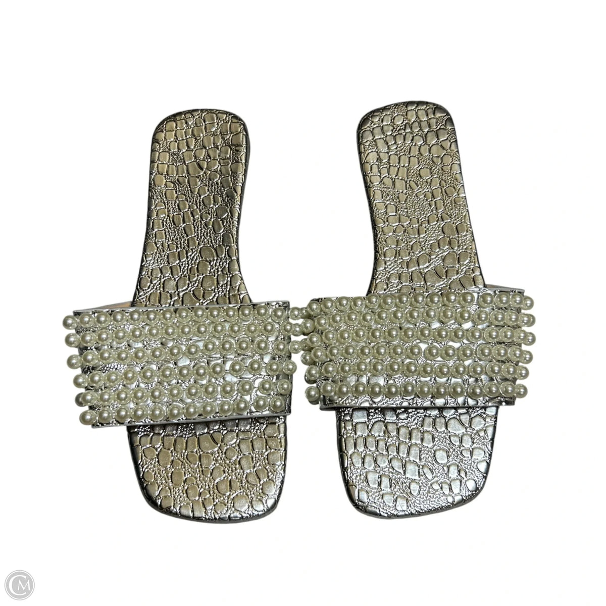 Sandals Flats In Silver, Size: 8.5