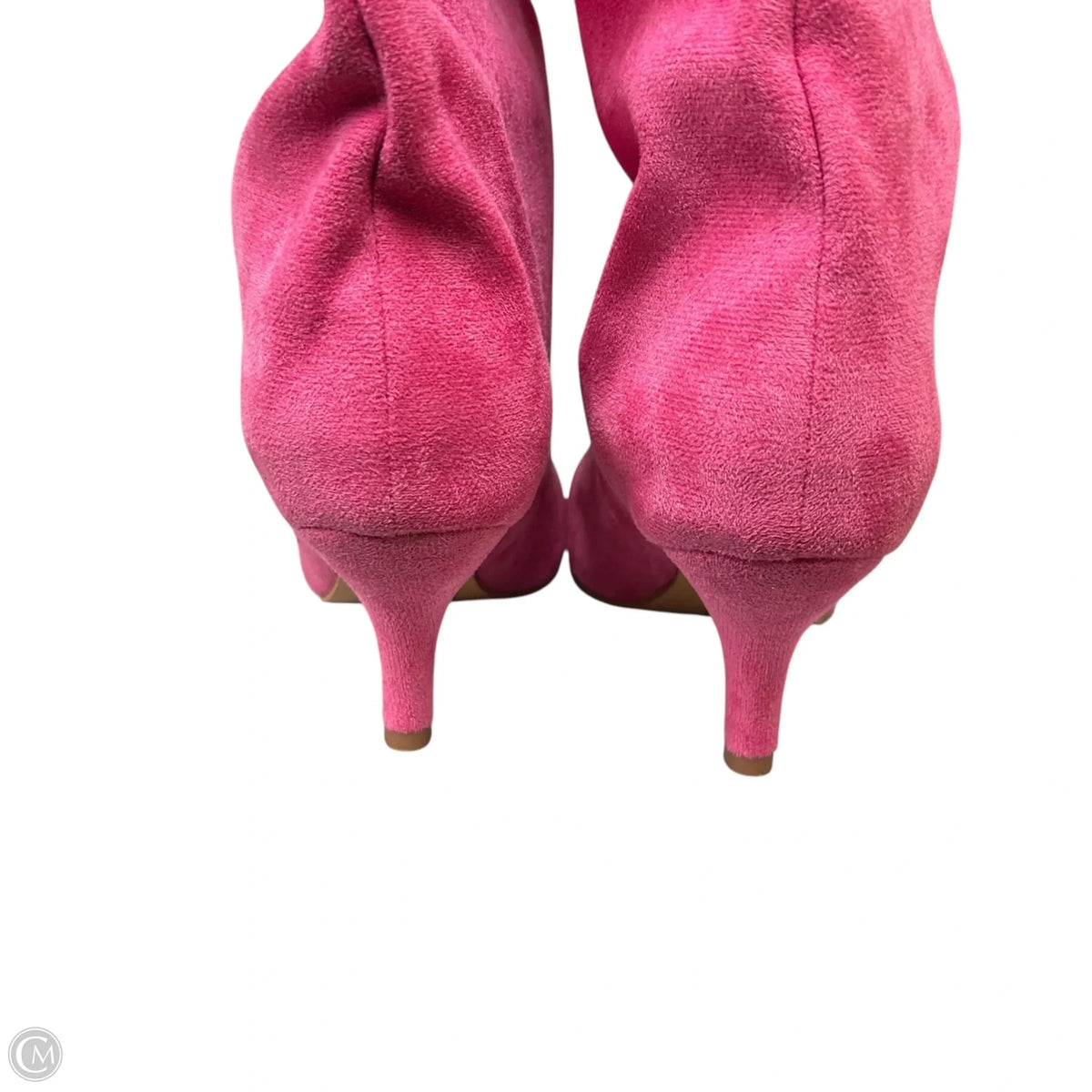 Boots Knee Heels In Pink, Size: 9