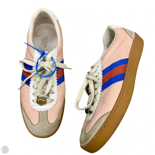 Shoes Luxury Designer By Gucci In Pink, Size: 8.5