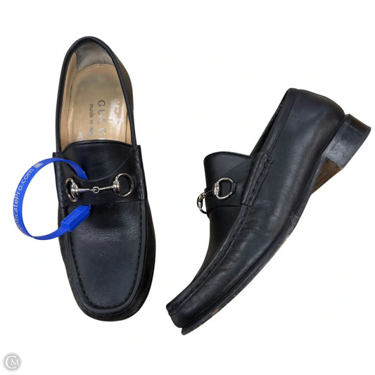 Shoes Luxury Designer By Gucci In Black, Size: 6.5