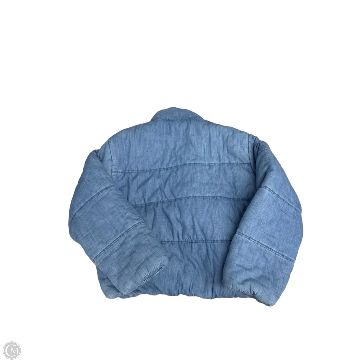 Jacket Puffer & Quilted By Gap In Blue Denim, Size: M