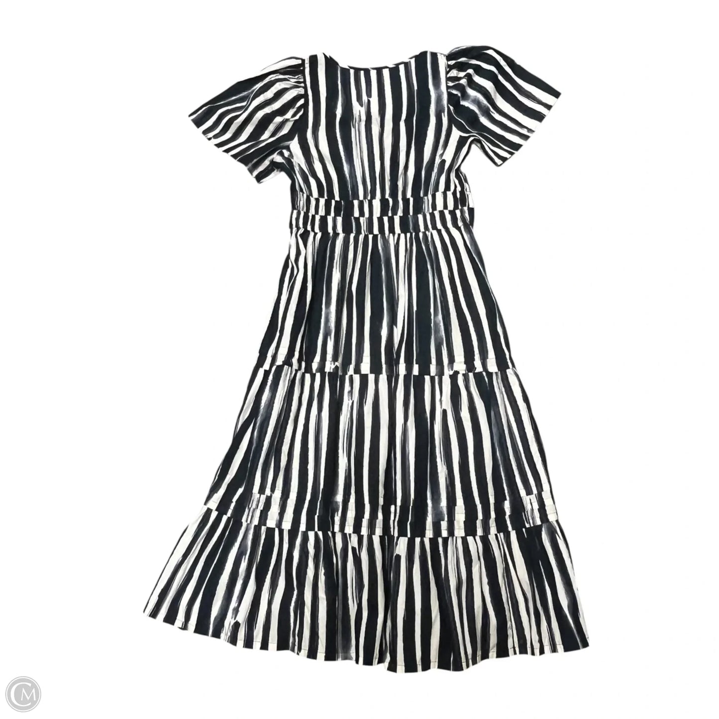 Dress Casual Midi By Anthropologie In Black & Cream, Size: Xs
