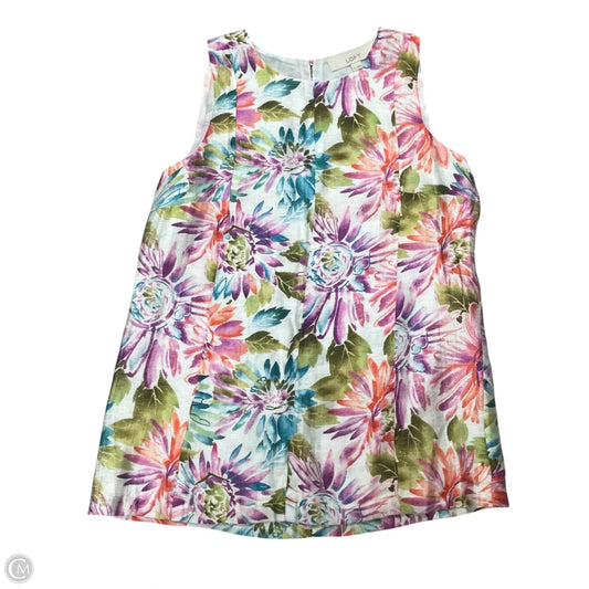 Top Sleeveless By Loft In Floral Print, Size: Xs