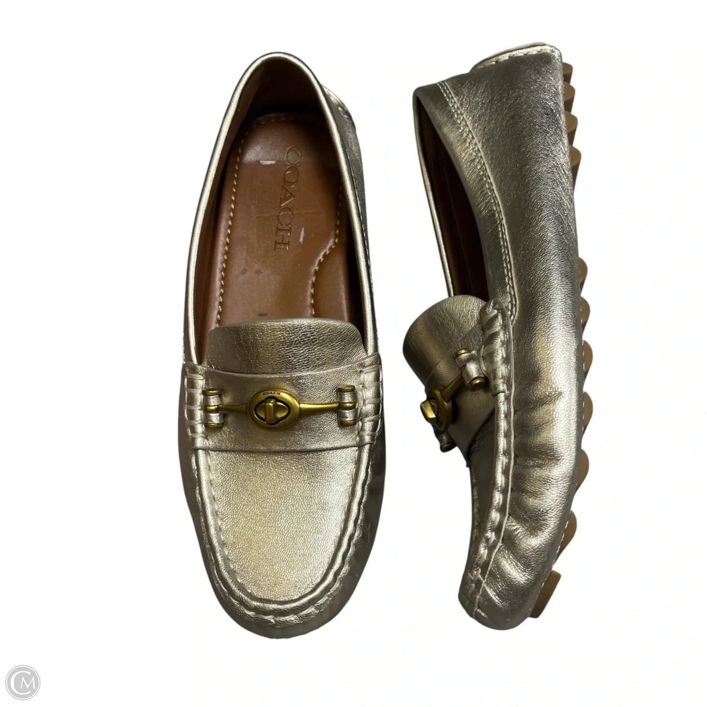 Shoes Designer By Coach In Gold, Size: 6.5