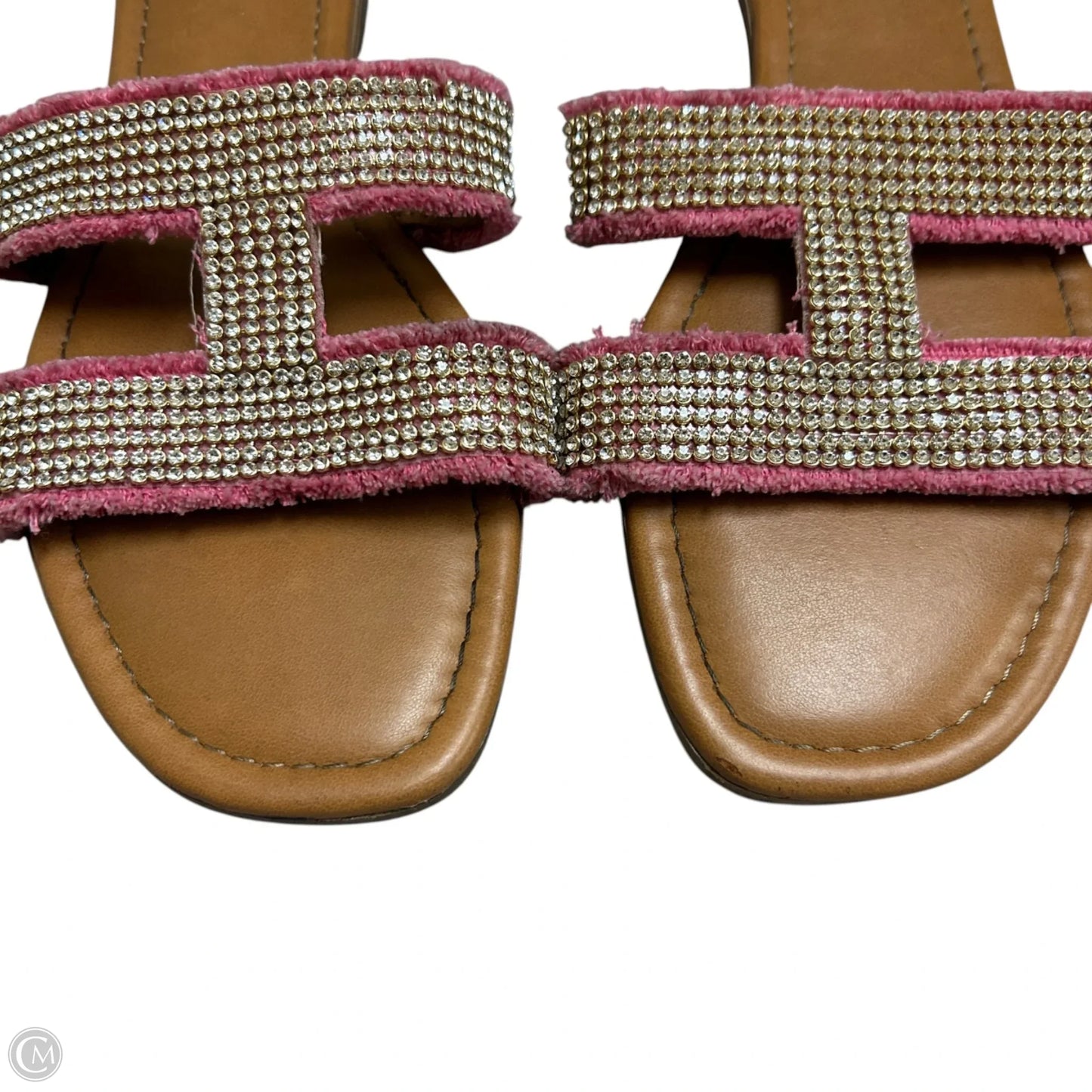 Sandals Flats In Brown & Pink, Size: 11