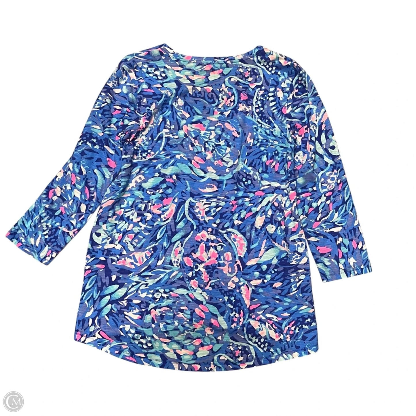 Top Long Sleeve Designer By Lilly Pulitzer In Blue & Pink, Size: S