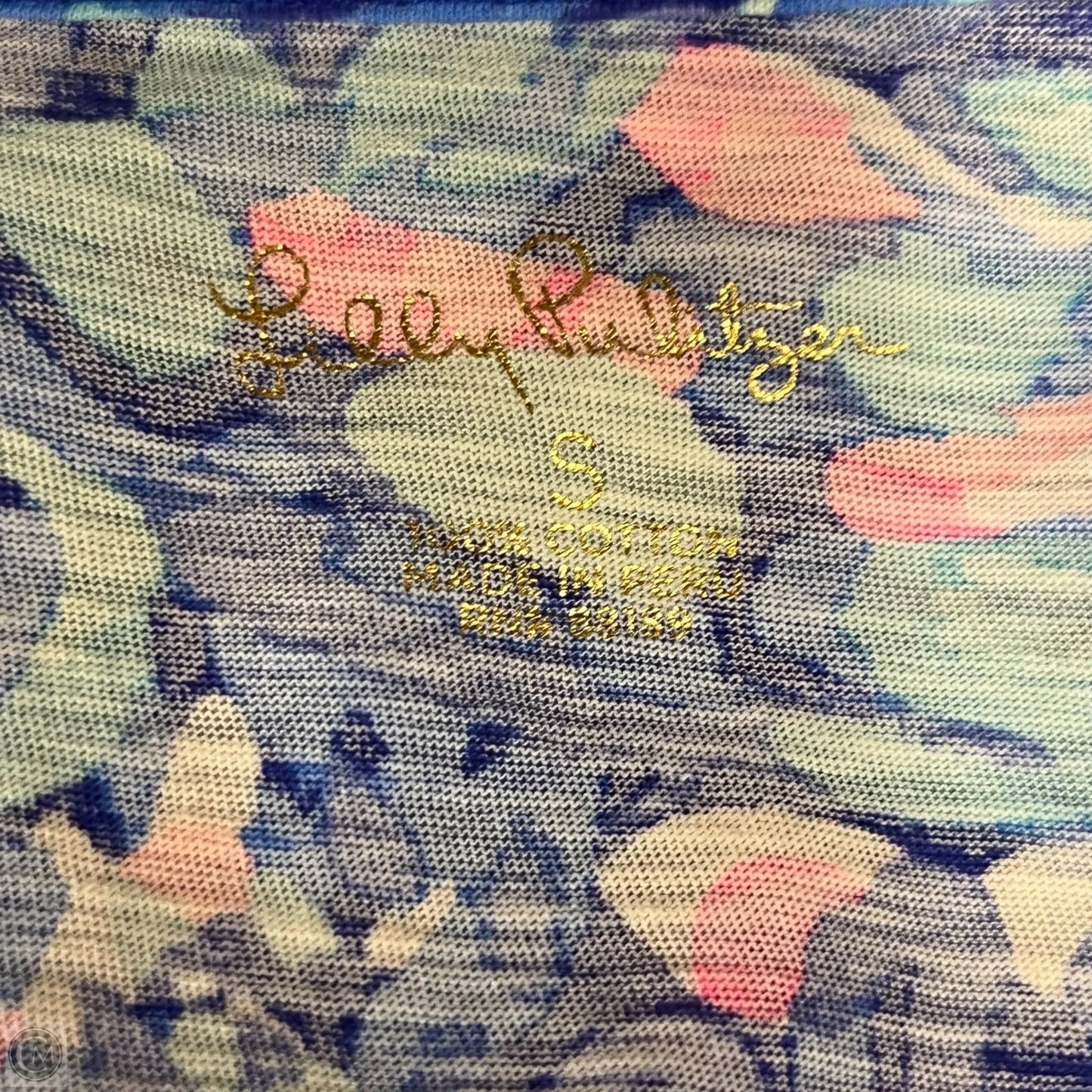 Top Long Sleeve Designer By Lilly Pulitzer In Blue & Pink, Size: S