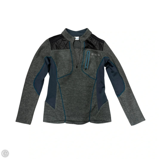 Athletic Top Long Sleeve Collar By Columbia In Grey, Size: M