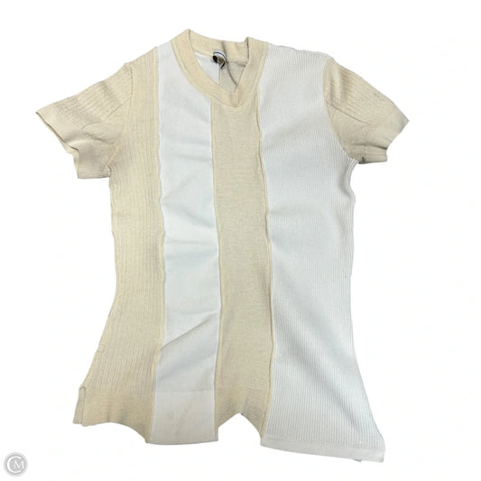 Top Short Sleeve Luxury Designer By Alexander Wang In Cream & White, Size: Xs