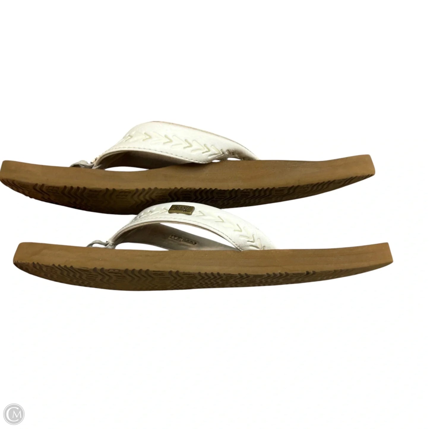 Sandals Flip Flops By Reef In Brown & White, Size: 9