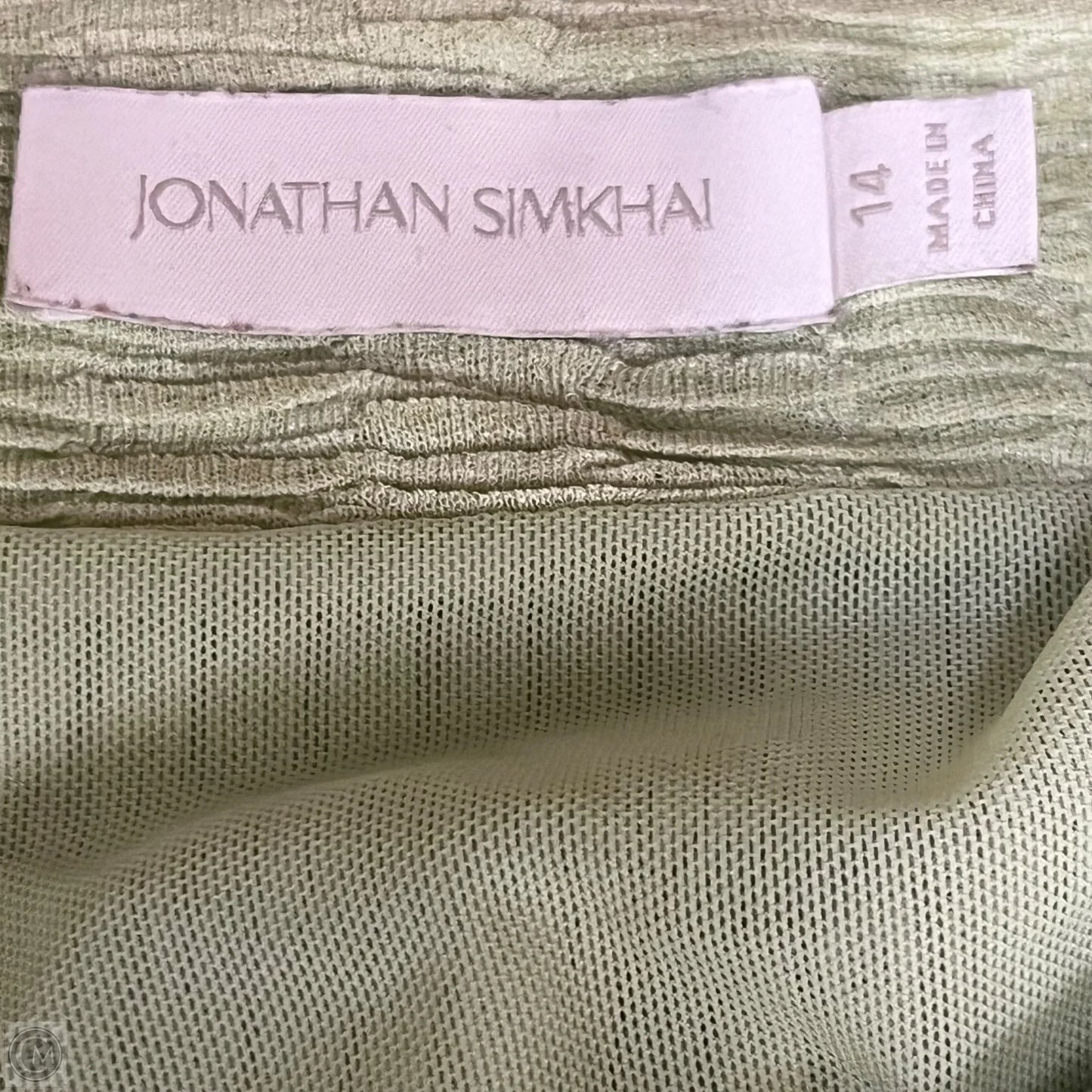 Top Short Sleeve By Jonathan Simkhai In Green, Size: L