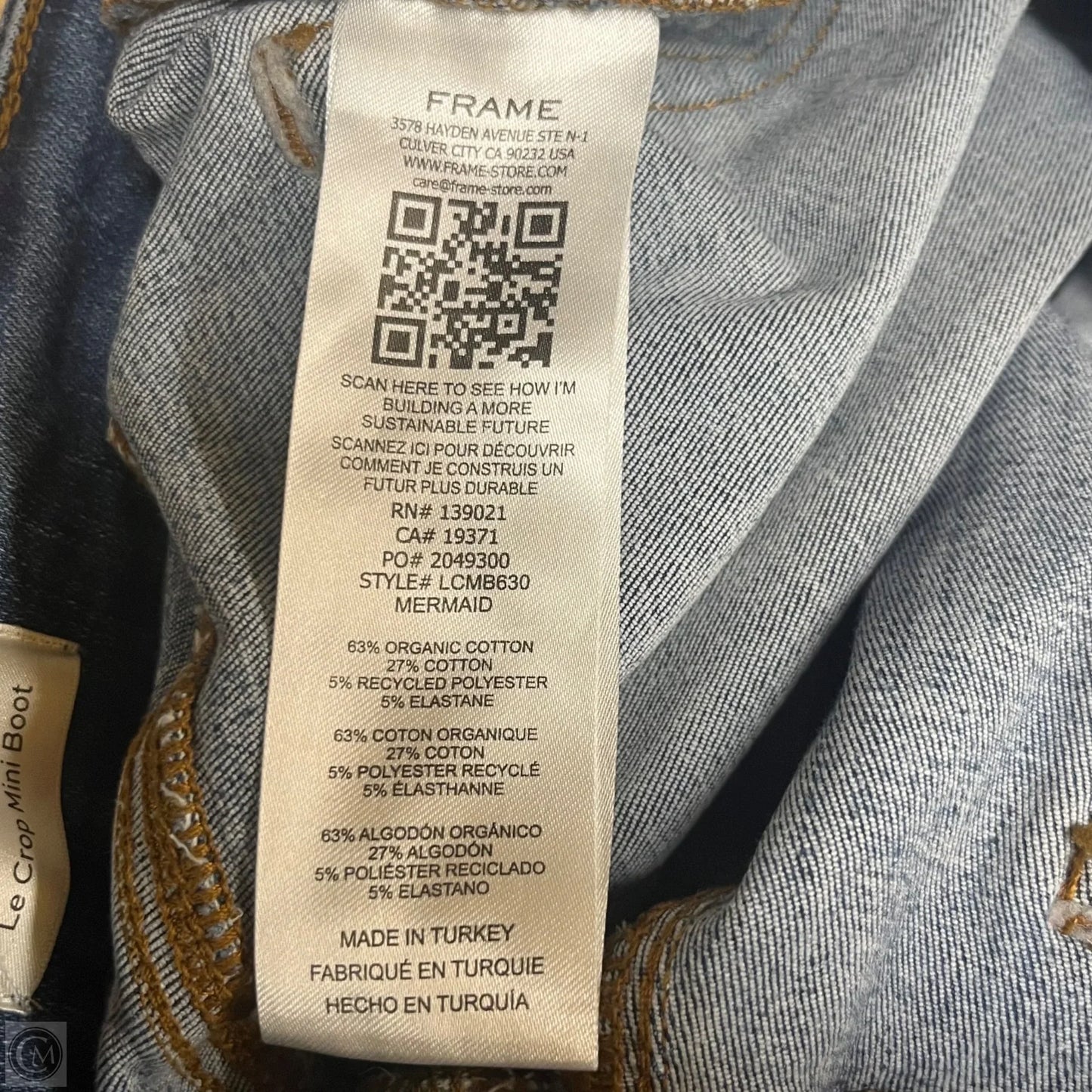 Jeans Boot Cut By Frame In Blue Denim, Size: 16