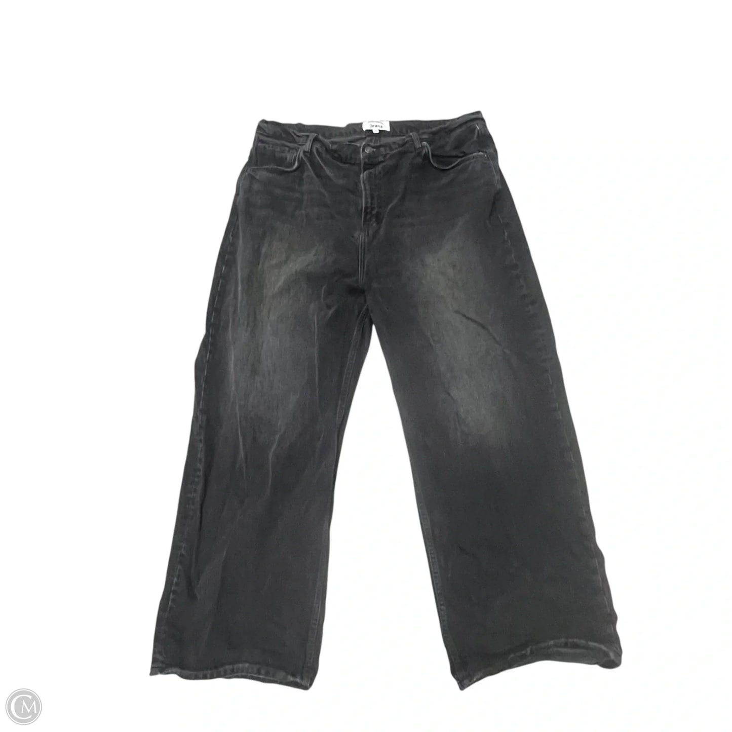 Jeans Wide Leg By Reformation In Black Denim, Size: 18