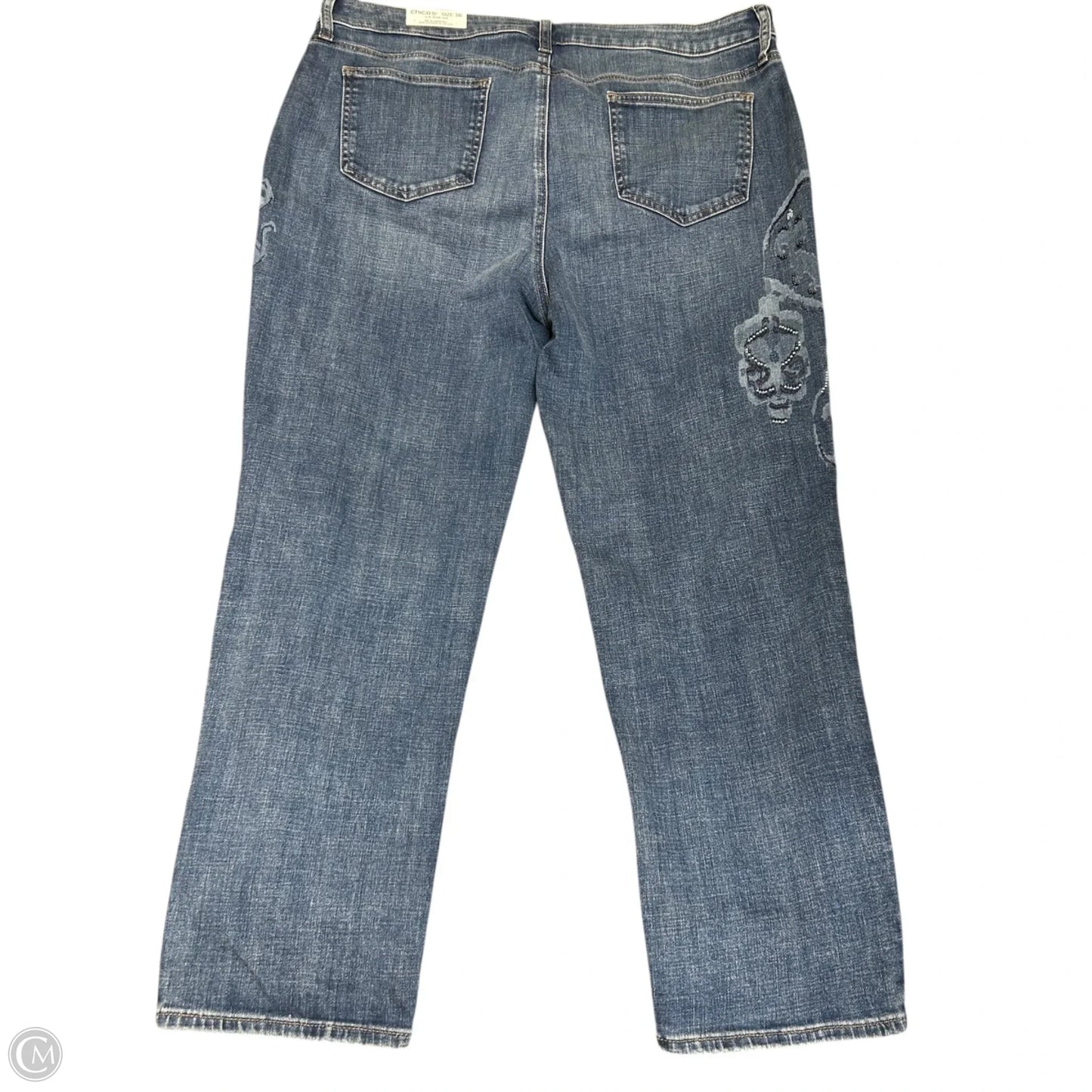 Jeans Straight By Chicos In Blue Denim, Size: 16