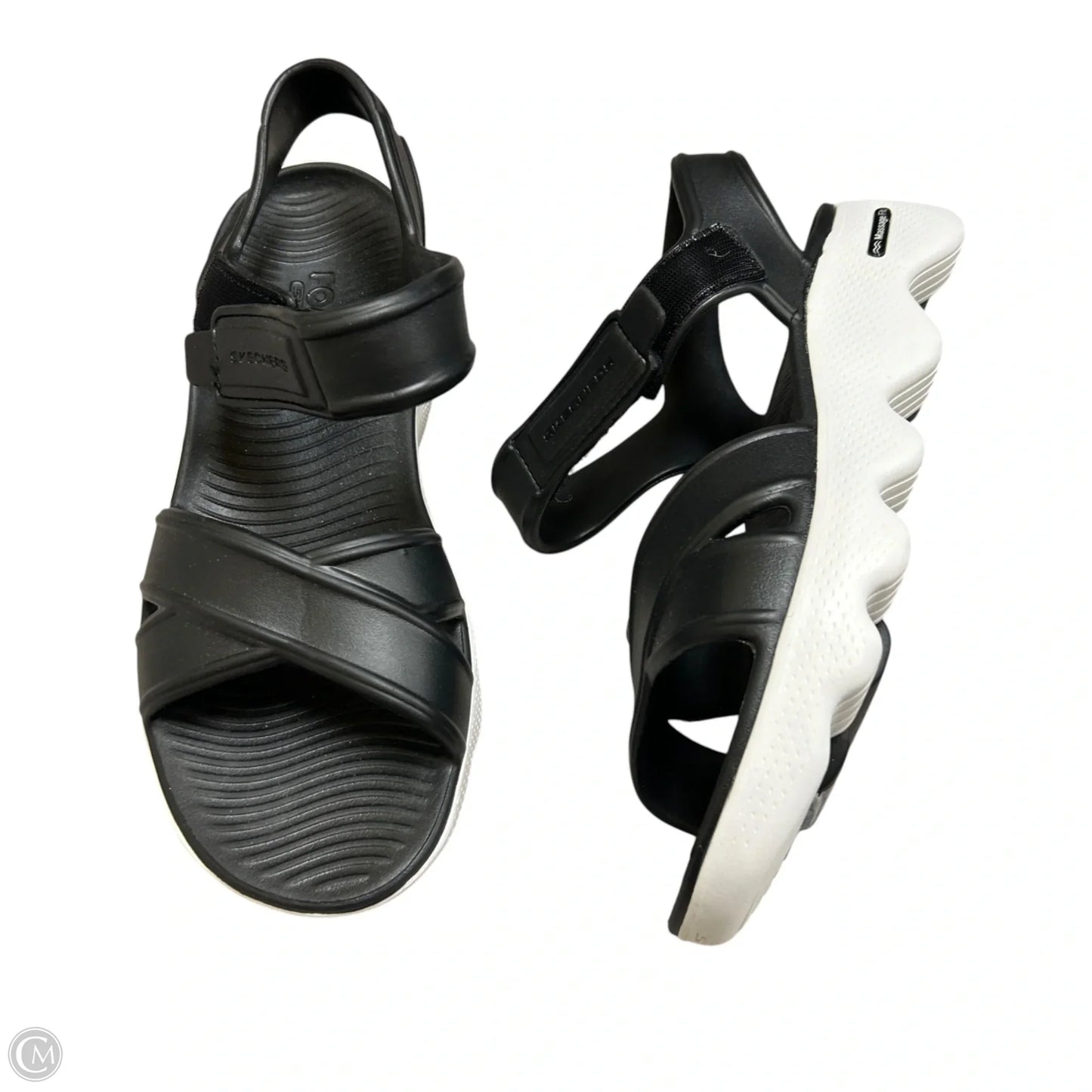 Sandals Sport By Skechers In Black & White, Size: 9