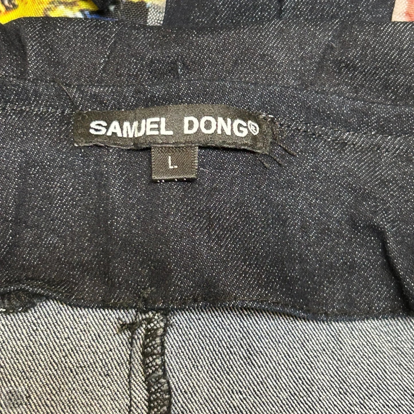 Dress Casual Midi By Samuel Dong In Black Denim, Size: L