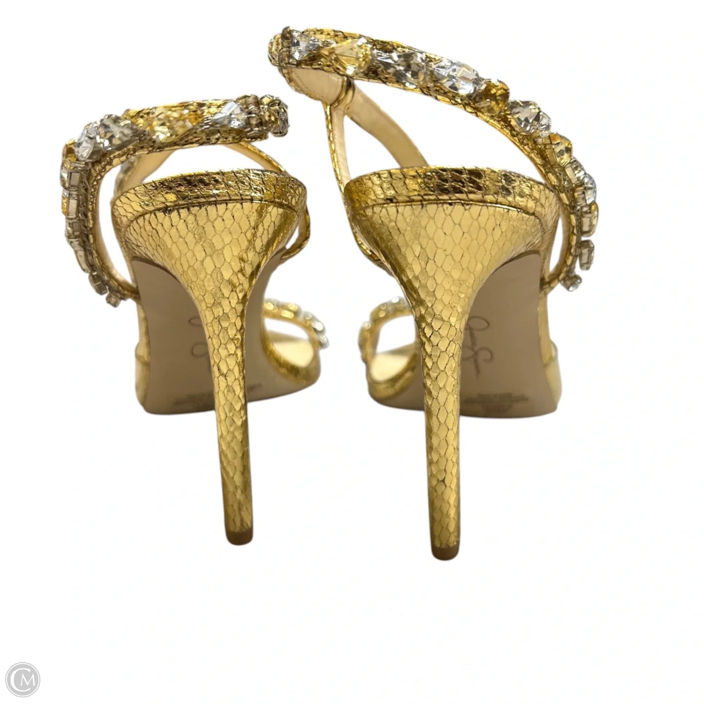 Sandals Heels Stiletto By Jessica Simpson In Gold, Size: 9.5