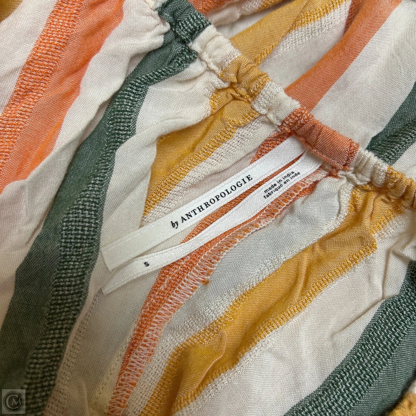 Dress Casual Short By Anthropologie In Green & Orange, Size: S
