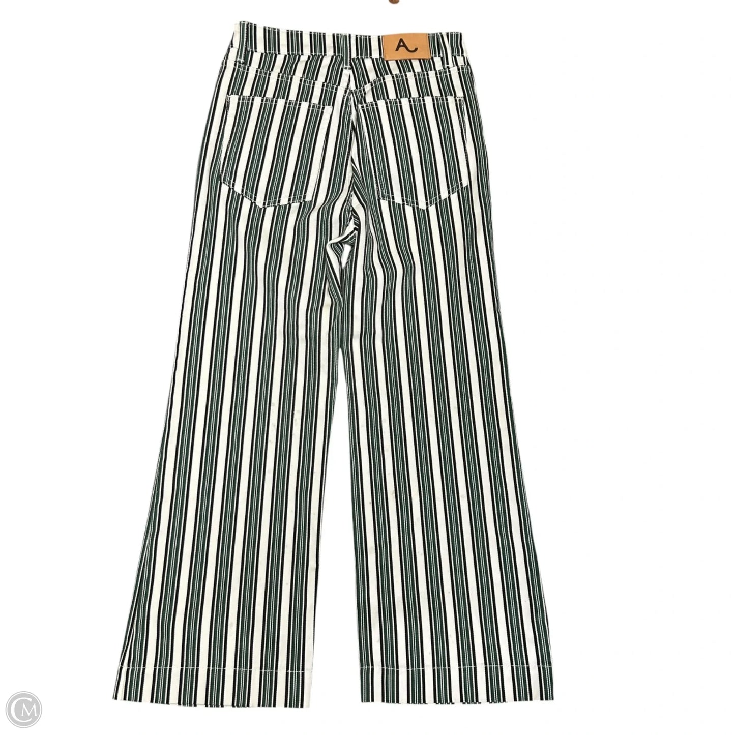 Jeans Straight By Alexa Chung In Green & White, Size: 0
