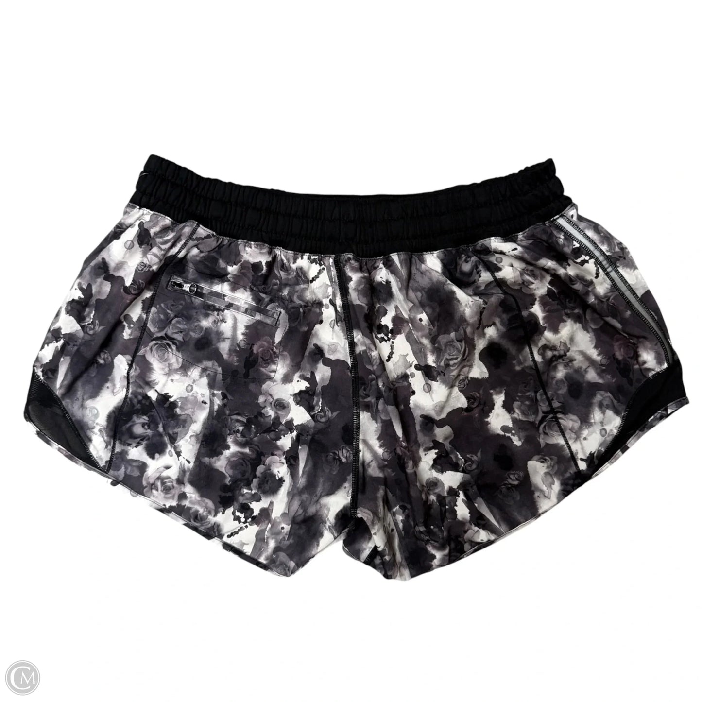Athletic Shorts By Lululemon In Black & White, Size: 12