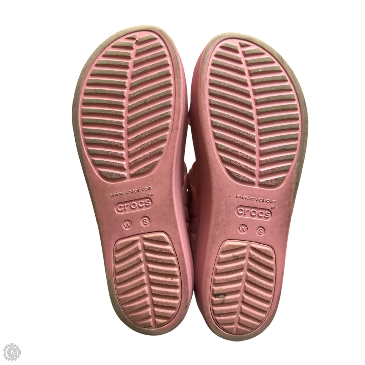 Sandals Flats By Crocs In Pink, Size: 8