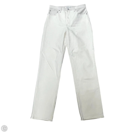 Jeans Straight By Abercrombie And Fitch In Cream Denim, Size: 10